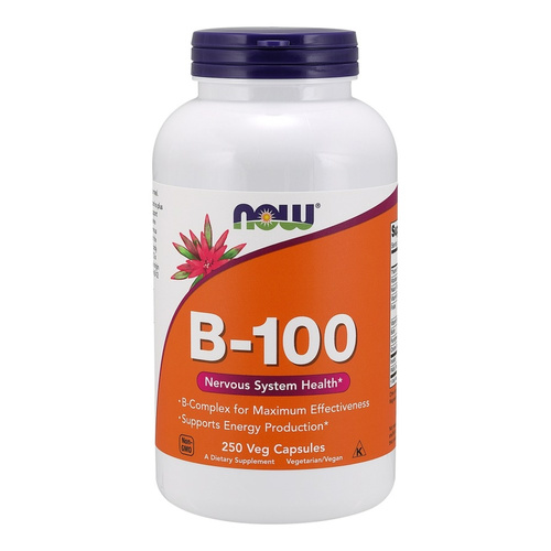Now Foods Vitamin B-100 Complex Supports Nervous and Immune Systems 250 Capsules