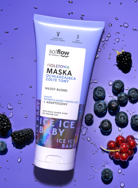 So!Flow Fioletowa Maska Ochładzająca Żółte Tony do Włosów Blond 200ml