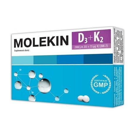 Molekin D3 + K2 for Bone Strengthening and Health Support 60 Tablets