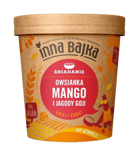 Inna Bajka Śniadanie Owsianka Mango i Jagody Goji Duża Porcja Błonnika 70g