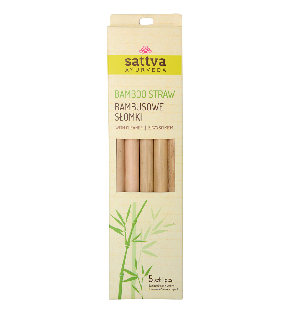 Sattva Ayurveda Bamboo Straws with Cleaner 5+1