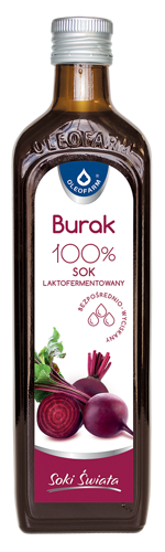 Oleofarm Soki Świata Sok z Buraka 100% Laktofermentowany 490ml
