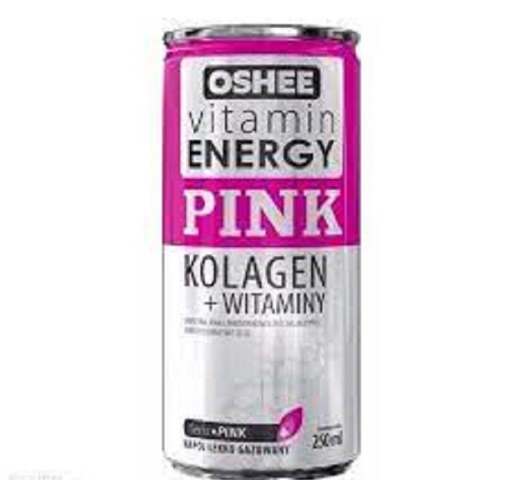 Oshee Pink Vitamin Energy Napój Gazowany Kolagen i Witaminy 250ml