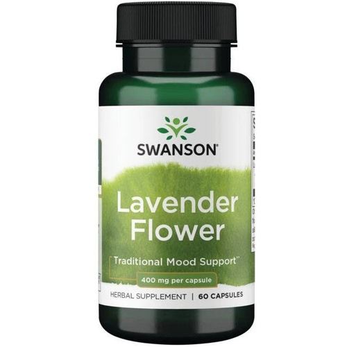 Swanson Lawenda 400mg na Relaks i Uspokojenie 60 Kapsułek
