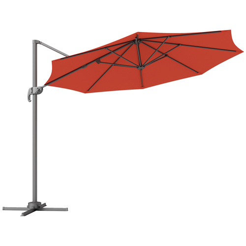 Outsunny Five-Position Overhanging Parasol - Orange