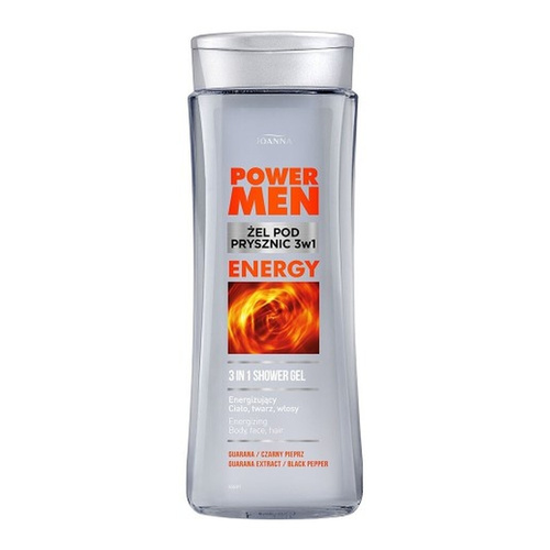 Joanna Power Men Energizujący Żel pod Prysznic z Guaraną i Czarnym Pieprzem 300ml