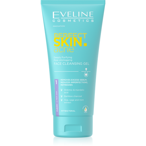 Eveline Perfect Skin Acne Głęboko Oczyszczający Żel do Mycia Odblokowujący Pory dla Cery Problematycznej 150ml