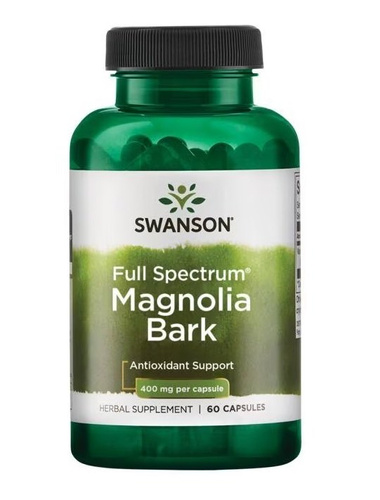 Swanson Kora Magnolii 400mg na Wsparcie Dróg Oddechowych 60 Kapsułek