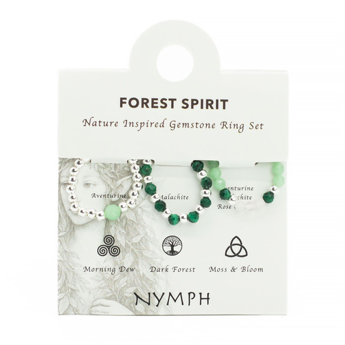 Nymph Spirit Gemstone Ring Set - Forest Spirit