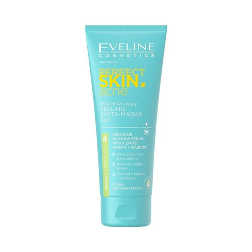 Eveline Perfect Skin Acne Micro-exfoliating Peeling Paste Mask 3in1 for Problematic Skin 75ml