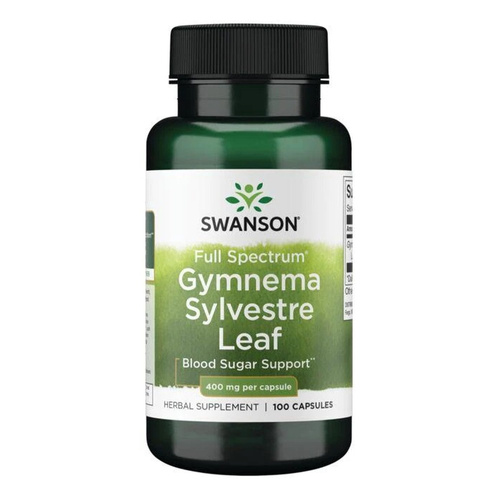 Swanson Gymnema Sylvestre 400mg na Prawidłowy Poziom Cukru 100 Kapsułek