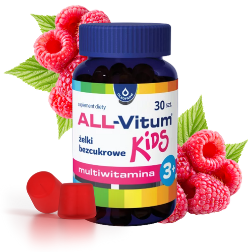 Oleofarm All Vitum Kids Multiwitamina dla Dzieci 3+ w Żelkach bez Cukru 30 Sztuk