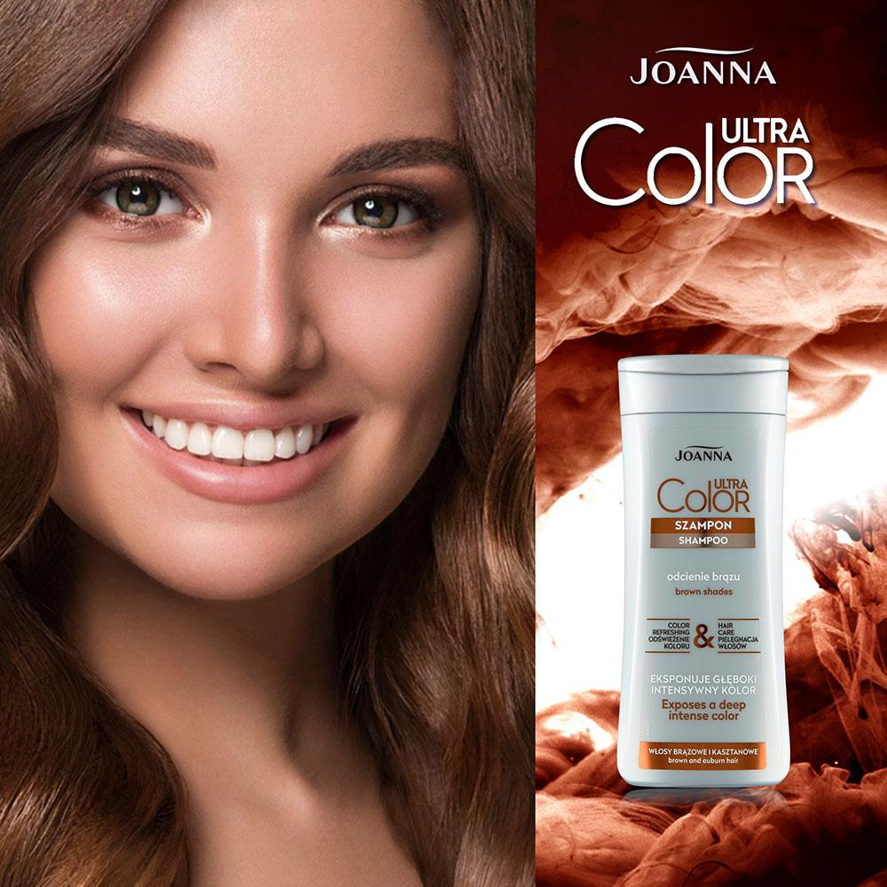Joanna Ultra Shampoo for Brown Hair Natural Fluffiness and Volume Intensive Color 200ml