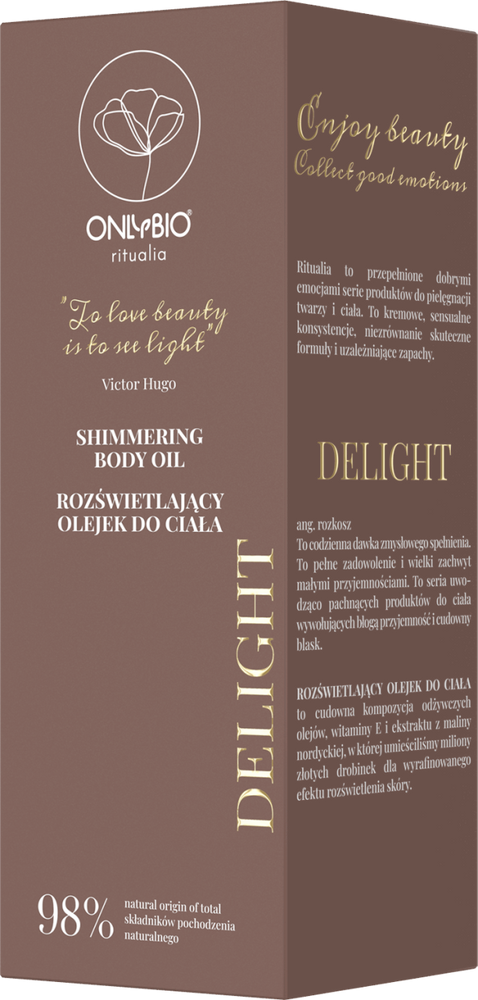 OnlyBio Ritualia Delight Rozświetlający Olejek do Ciała z Wegańską Formułą 150ml Best Before 03.11.24