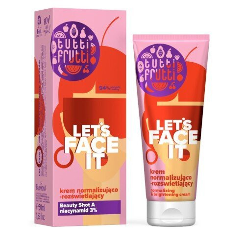 Tutti Frutti Let's Face It Krem Normalizująco-Rozświetlający z Niacynamidem 3% 50ml