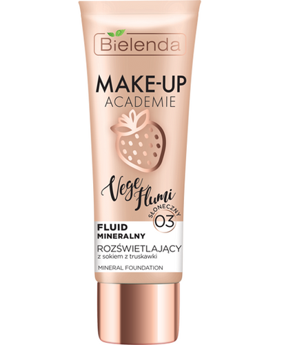 Bielenda Make-Up Academie Mineral Vege Flumi Fluid Mineralny Rozświetlający 03 Słoneczny Beż 30g
