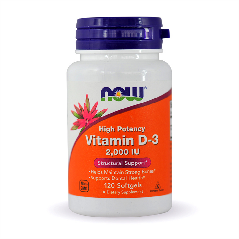 Now Foods High Potency Vitamin D-3 2000 IU 120 Kapsułek