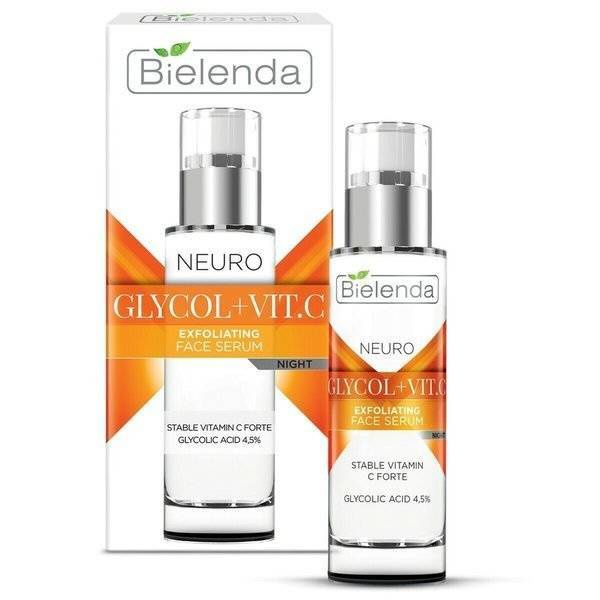 Bielenda Neuro Glicol Exfoliating and Rejuvenating Serum Night Treatment with Vitamin C 30ml