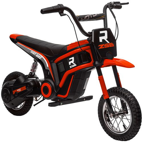 HOMCOM 24V Electric Motorbike 18km/h with Twist Grip Throttle, Enhanced Power and Extended Range - Red