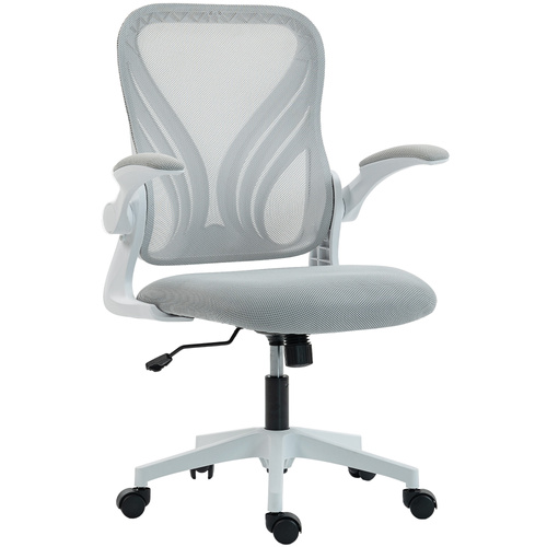 HOMCOM Mesh Office Chair with Foldable Backrest - Light Grey