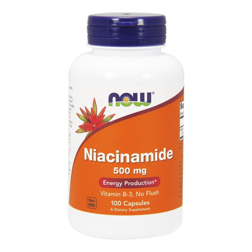 Now Foods Niacinamide 500mg Supports Nervous System & Psychological Function 100 Capsules