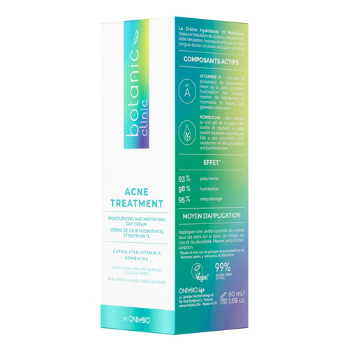 OnlyBio Botanic Clinic Acne Treatment Moisturizing and Mattifying Day Cream for Skin with Imperfections 50ml