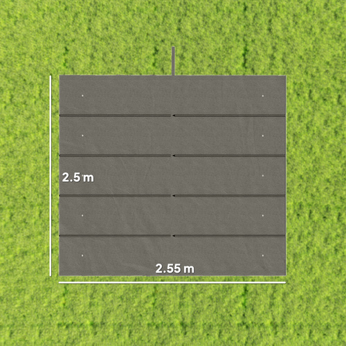 Outsunny Retractable Pergola Cover, 2.55 x 2.5 m Replacement Canopy Fabric for 3 x 3 m Frame, Roof Top Only, Light Grey