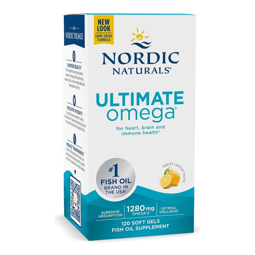 Nordic Naturals Ultimate Omega 1280mg Lemon High Potency Omega 3 120 Softgels