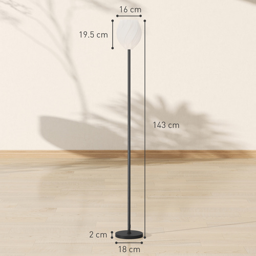 HOMCOM Flower Floor Lamp for Living Room, 3D Printed Modern Standing Lamp with Rose Shade & Foot Switch, Minimalist Tall Pole Lampshade for Bedroom, Office, E27 Holder without Bulb (25W Max), White