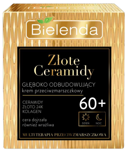 Bielenda Złote Ceramidy Głęboko Odbudowujący Krem Przeciwzmarszczkowy 60+ na Dzień i Noc 50ml