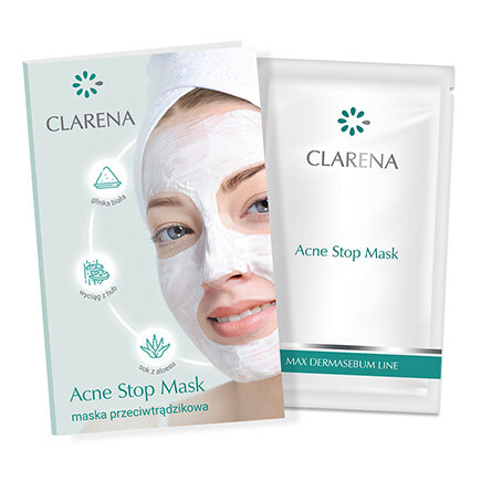 Clarena Acne Stop Mask Maska Głęboko Oczyszczająca dla Skóry Tłustej Trądzikowej i Mieszanej 5ml