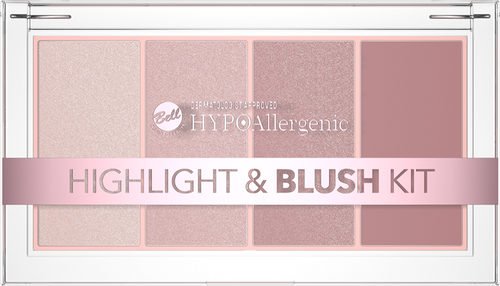 Bell HypoAllergenic Highlight&Blush Kit Zestaw Rozświetlaczy z Matowym Różem 01 20g