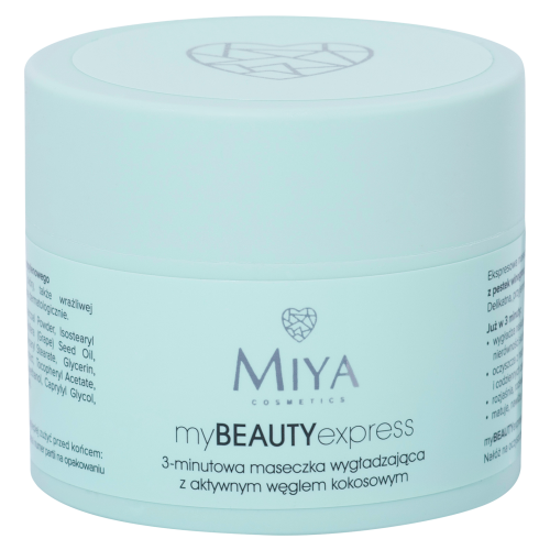 Miya My Beauty Express 3-Minutes Vegan Smoothing Mask with Active Coconut Charcoal 50g