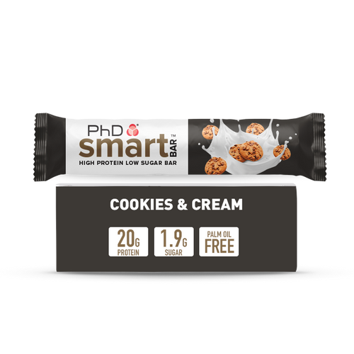 PhD Smart High Protein Low Sugar Bar with Dark Cookies & Cream Flavour 64g