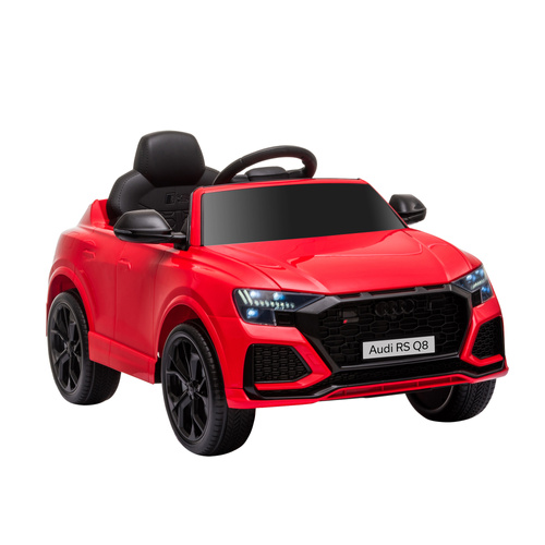 HOMCOM Audi RS Q8 Licensed Electric Car for Kids, 6V Kids' Electric Ride on with Remote Control, 7Ah Big Battery, Lights Bluetooth, Music USB, for 3-5 Years Old, Red