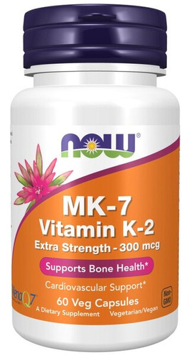 MK-7 Vitamin K-2, 300mcg Extra Strength - 60 vcaps
