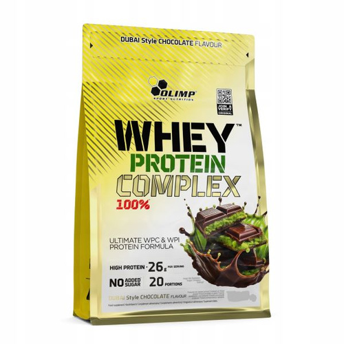 Olimp Nutrition Whey Protein Complex 100% Białko na Masę Mięśniową Czekolada w Stylu Dubajskim 600g