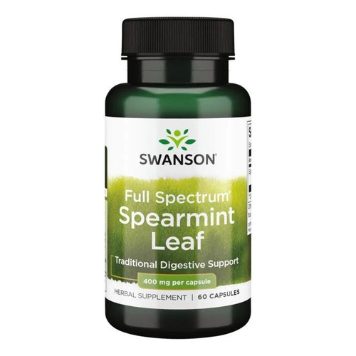 Swanson Full Spectrum Spearmint Leaf 400mg for Digestive Support 60 Capsules
