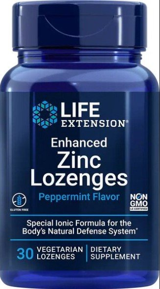 Enhanced Zinc Lozenges, Unflavoured - 30 vegetarian lozenges