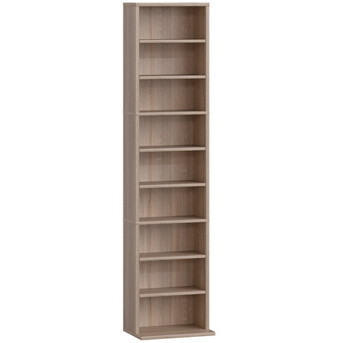 HOMCOM 260 Narrow CD Storage Unit - Natural Wood Finish