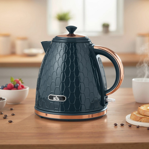 HOMCOM 3000W Rapid Boil Honeycomb Kettle - Dark Blue