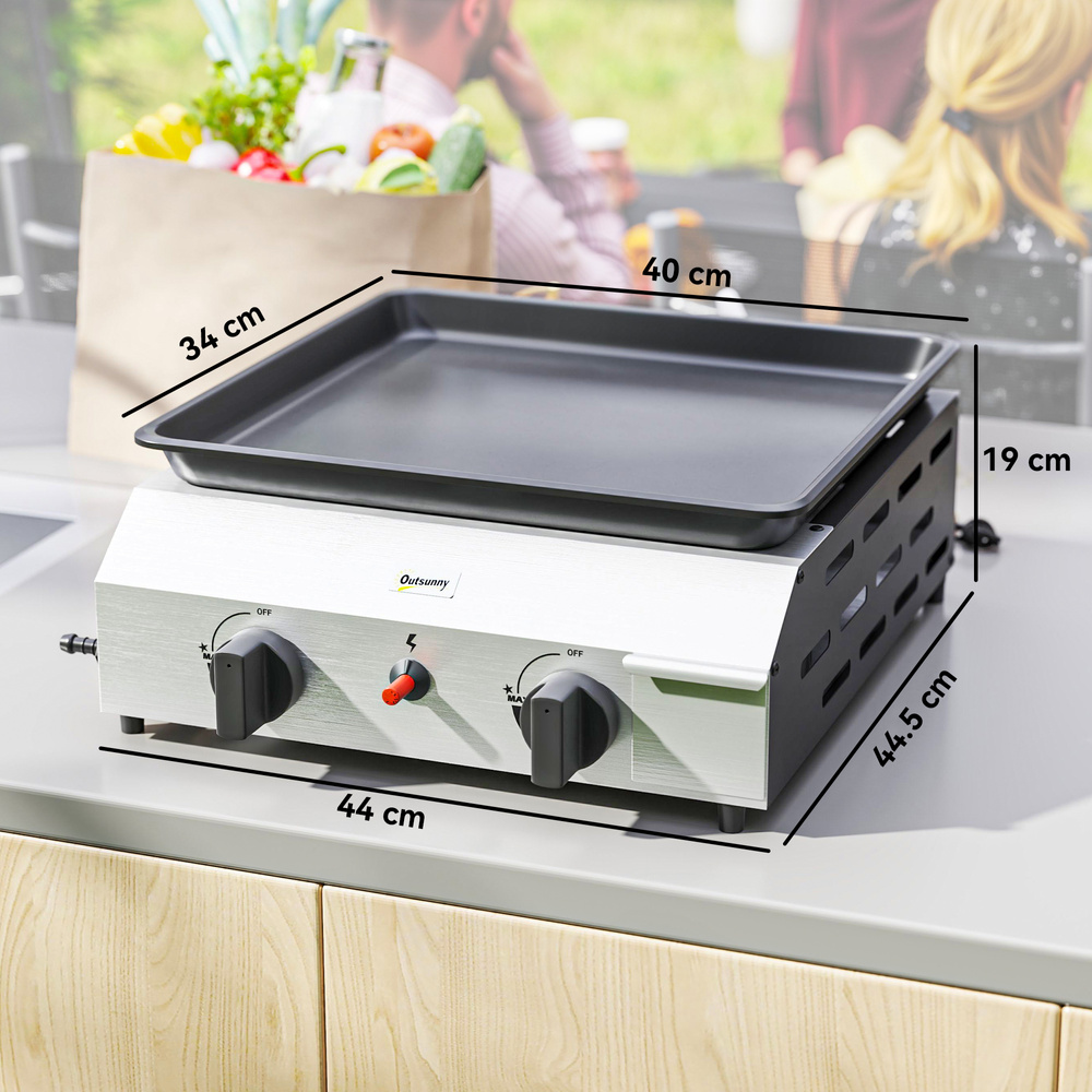 Outsunny Two Burner Portable Gas Grill