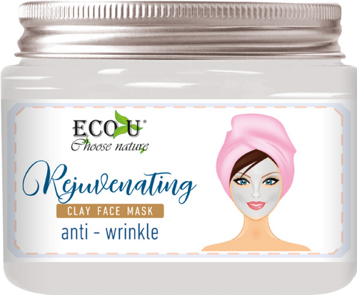 EcoU Rejuvenating White Clay Face Mask Anti-Wrinkle with Natural Ingredients 150ml