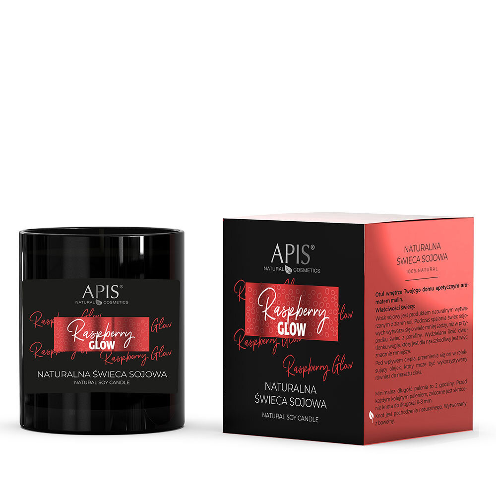 Apis Raspberry Glow Natural Soy Candle 220g