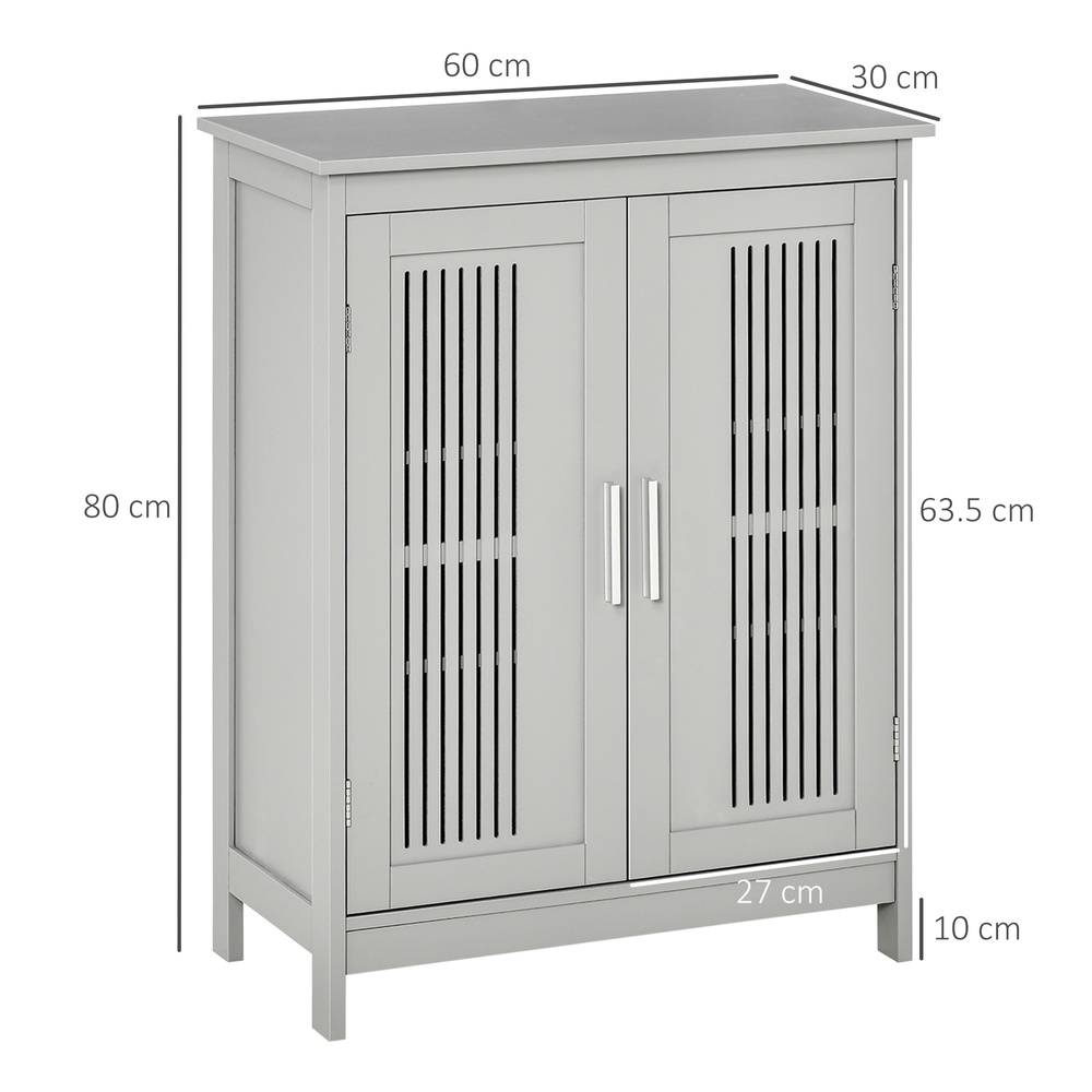 kleankin Modern Bathroom Floor Cabinet - Grey