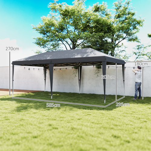 Outsunny 6 x 3 m Pop-Up Steel Frame Gazebo Grey