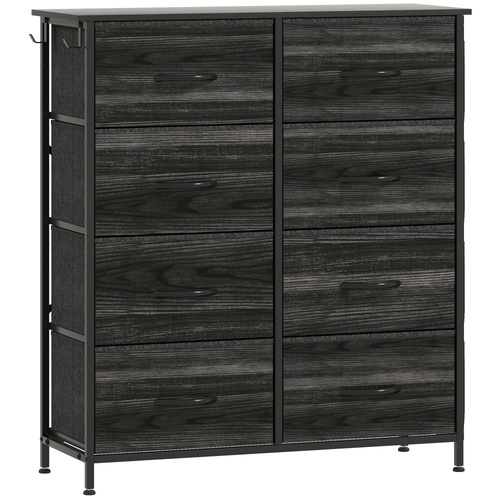 HOMCOM Chest of Eight Fabric Drawers - Black