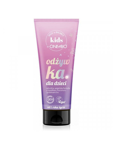 OnlyBio Hair In Balance Kids Vegan Conditioner for Children from One Year Old with Murumuru Butter 200ml