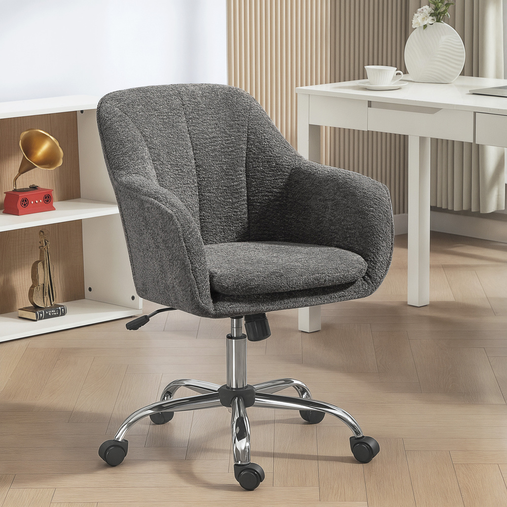 HOMCOM Snow Flannel Office Chair - Grey