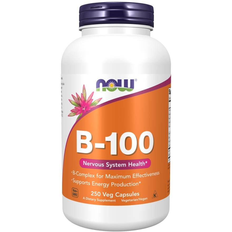 Now Foods Vitamin B-100 Complex Supports Nervous and Immune Systems 250 Capsules